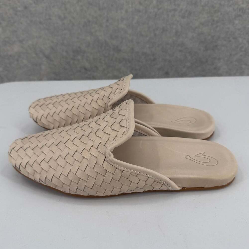 OluKai Mi'i Women's Leather Tapa Mule Shoes Size 8.5